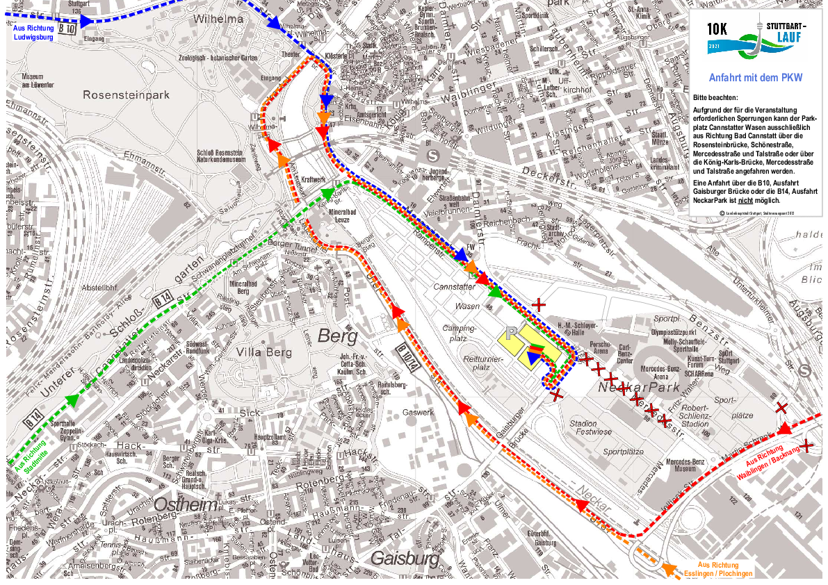 32. StuttgartLauf am 24. Mai 2025 Wichtige Hinweise zur Anreise per Auto