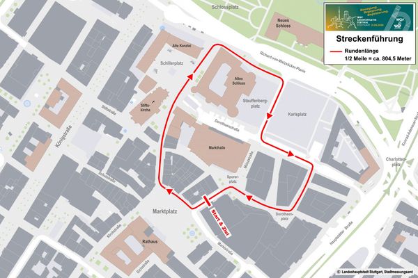 Streckenplan halbe Meile für WGV Leichtathletik-Festival 2026