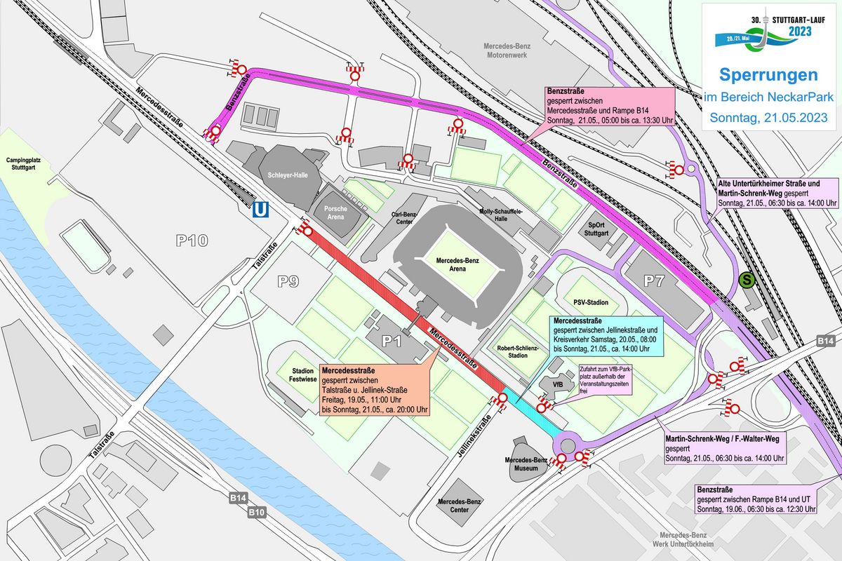 32. StuttgartLauf am 24. Mai 2025 Wann sind welche Strecken gesperrt?